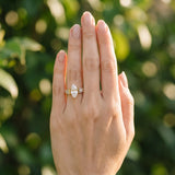 Yellow gold Marquise Cut Diamond Engagement Ring with Baguette Side Stones and Channel Set Band_54