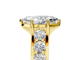 Yellow gold Marquise Cut Diamond Engagement Ring with Pavé Band and Four-Prong Setting_20