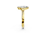 Yellow gold Marquise Cut Diamond Engagement Ring with Side Stone Accents and Four-Prong Setting_112