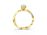 Yellow gold Marquise Cut Diamond Engagement Ring with Side Stone Accents and Four-Prong Setting_113