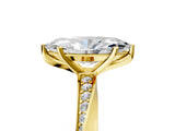 Yellow gold Marquise Cut Diamond Engagement Ring with Side Stone Accents and Four-Prong Setting_115