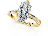 Yellow gold Marquise Cut Diamond Engagement Ring with Side Stone Accents and Four-Prong Setting_26