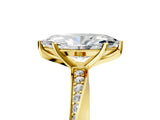 Yellow gold Marquise Cut Diamond Engagement Ring with Side Stone Accents and Four-Prong Setting_30