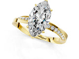 Yellow gold Marquise Cut Diamond Engagement Ring with Side Stone Accents and Four-Prong Setting_33