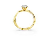 Yellow gold Marquise Cut Diamond Engagement Ring with Side Stone Accents and Four-Prong Setting_35