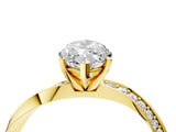 Yellow gold Marquise Cut Diamond Engagement Ring with Side Stone Accents and Four-Prong Setting_36