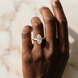 Yellow gold Marquise Cut Diamond Engagement Ring with Side Stone Accents and Four-Prong Setting_44