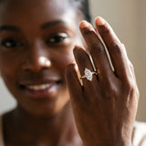 Yellow gold Marquise Cut Diamond Engagement Ring with Side Stone Accents and Four-Prong Setting_46
