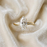 Yellow gold Marquise Cut Diamond Engagement Ring with Side Stone Accents and Four-Prong Setting_47