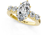 Yellow gold Marquise Cut Diamond Five-Stone Prong Set White Gold Ring_53