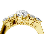 Yellow gold Marquise Cut Diamond Five-Stone Prong Set White Gold Ring_56