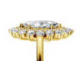 Yellow gold Marquise Cut Diamond Floral Double Halo Engagement Ring with Prong Setting_46