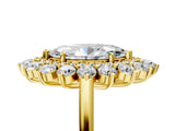 Yellow gold Marquise Cut Diamond Floral Double Halo Engagement Ring with Prong Setting_82
