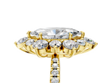Yellow gold Marquise Cut Diamond Floral Halo Pave Band with Prong Setting_40