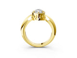 Yellow gold Marquise Cut Diamond Halo Engagement Ring with Split Shank and Four-Prong Setting_97