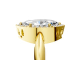 Yellow gold Marquise Cut Diamond Halo Engagement Ring with Split Shank and Four-Prong Setting_99