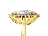Yellow gold Marquise Cut Diamond Halo Ring with Solitaire Band and Prong Setting_74