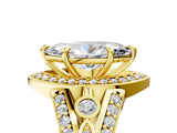 Yellow gold Marquise Cut Diamond Halo Ring with Split Shank and Bezel Accents and Four-Prong Setting_18