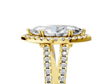 Yellow gold Marquise Cut Diamond Halo Split Shank Engagement Ring_44
