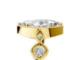 Yellow gold Marquise Cut Diamond Milgrain Marquise Band with Prong Setting_8