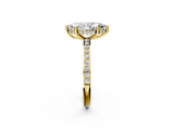 Yellow gold Marquise Cut Diamond Pavé Band Ring with Four-Prong Setting_39