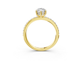 Yellow gold Marquise Cut Diamond Pavé Band Ring with Four-Prong Setting_40