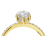 Yellow gold Marquise Cut Diamond Pavé Band Ring with Four-Prong Setting_41