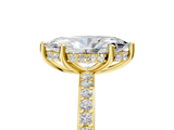 Yellow gold Marquise Cut Diamond Pavé Band Ring with Four-Prong Setting_42