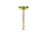 Yellow gold Marquise Cut Diamond Pavé Band Solitaire Ring with Prong Setting_2
