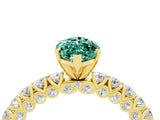 Yellow gold Marquise Cut Diamond Pavé Band Solitaire Ring with Prong Setting_4