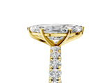 Yellow gold Marquise Cut Diamond Pavé Band Solitaire Ring with Prong Setting_90