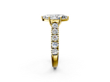 Yellow gold Marquise Cut Diamond Pavé Band Solitaire with Four-Prong Setting_27