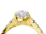 Yellow gold Marquise Cut Diamond Pavé Band Solitaire with Four-Prong Setting_29