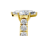 Yellow gold Marquise Cut Diamond Pavé Band Solitaire with Four-Prong Setting_30