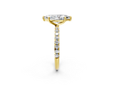 Yellow gold Marquise Cut Diamond Pavé Band Solitaire with Four-Prong Setting_6