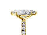 Yellow gold Marquise Cut Diamond Pavé Band Solitaire with Four-Prong Setting_9