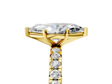 Yellow gold Marquise Cut Diamond Pavé Band with Four-Prong Setting_41