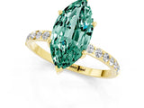 Yellow gold Marquise Cut Diamond Pavé Band with Six-Prong Setting_1