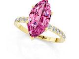 Yellow gold Marquise Cut Diamond Pavé Band with Six-Prong Setting_1