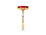 Yellow gold Marquise Cut Diamond Pavé Band with Six-Prong Setting_2