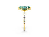 Yellow gold Marquise Cut Diamond Pavé Band with Six-Prong Setting_2