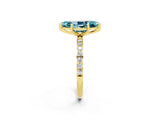 Yellow gold Marquise Cut Diamond Pavé Band with Six-Prong Setting_2
