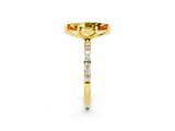 Yellow gold Marquise Cut Diamond Pavé Band with Six-Prong Setting_2