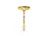 Yellow gold Marquise Cut Diamond Pavé Band with Six-Prong Setting_2