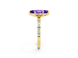 Yellow gold Marquise Cut Diamond Pavé Band with Six-Prong Setting_2