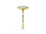 Yellow gold Marquise Cut Diamond Pavé Band with Six-Prong Setting_2