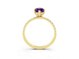Yellow gold Marquise Cut Diamond Pavé Band with Six-Prong Setting_3