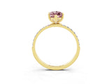 Yellow gold Marquise Cut Diamond Pavé Band with Six-Prong Setting_3