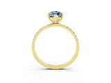 Yellow gold Marquise Cut Diamond Pavé Band with Six-Prong Setting_3