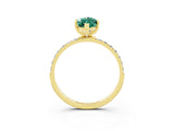 Yellow gold Marquise Cut Diamond Pavé Band with Six-Prong Setting_3
